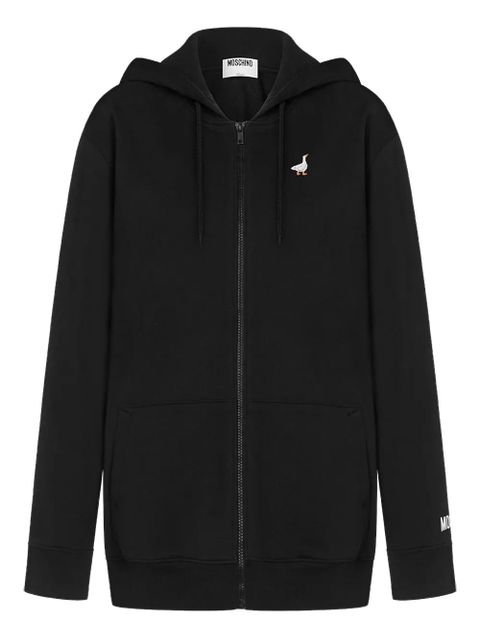 Moschino duck-embroidered zip-up hoodie - Black - zdjęcie produktu nr 1