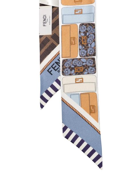 FENDI graphic print scarf - Blue
