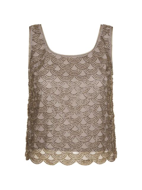 ROTATE BIRGER CHRISTENSEN sequin-embellished top - Grey - zdjęcie produktu nr 1