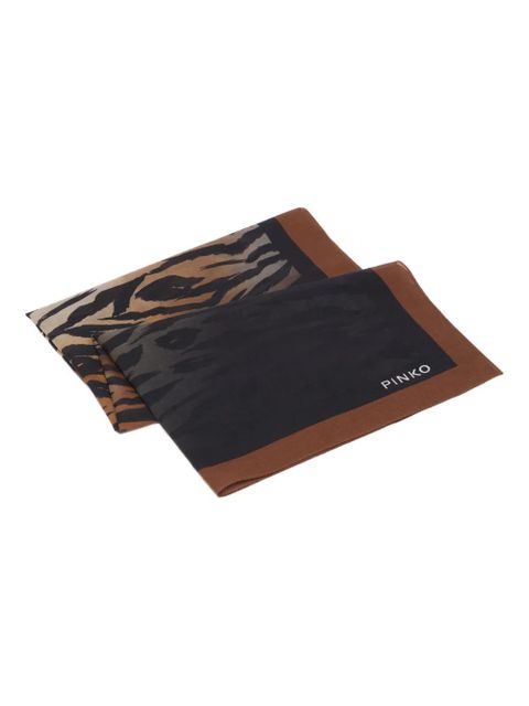 PINKO animal-print scarf - Black