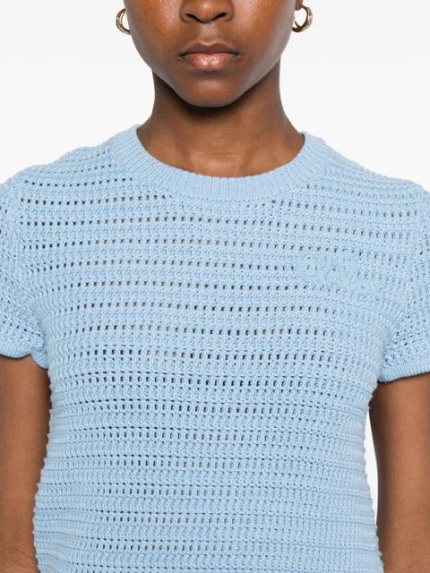 Chloé crochet-knit T-shirt - Blue