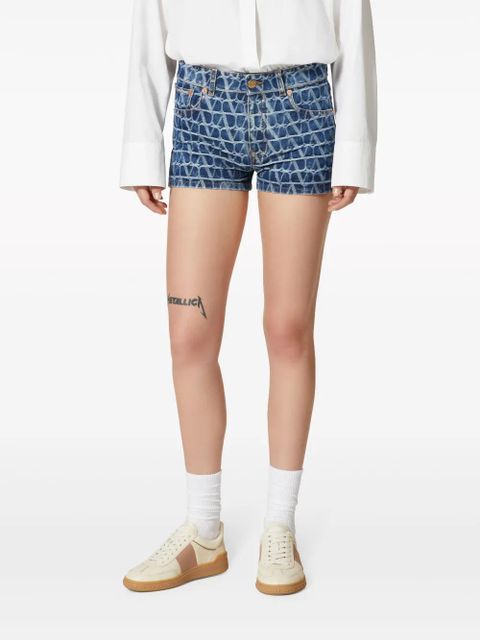 Valentino Garavani Toile Iconographe denim shorts - Blue