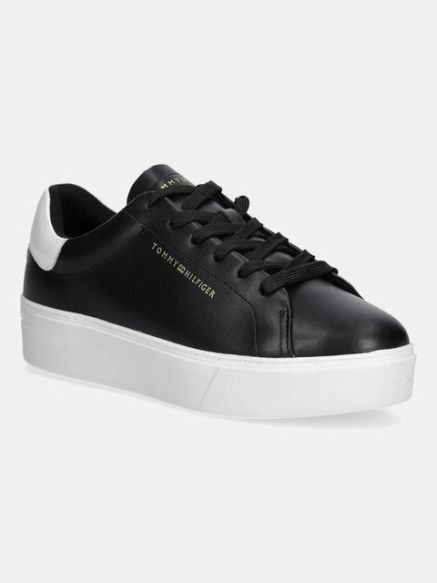 Tommy Hilfiger sneakersy skórzane CHIC PLATFORM CUPSOLE PATENT damskie kolor czarny FW0FW08681 - zdjęcie produktu nr 1