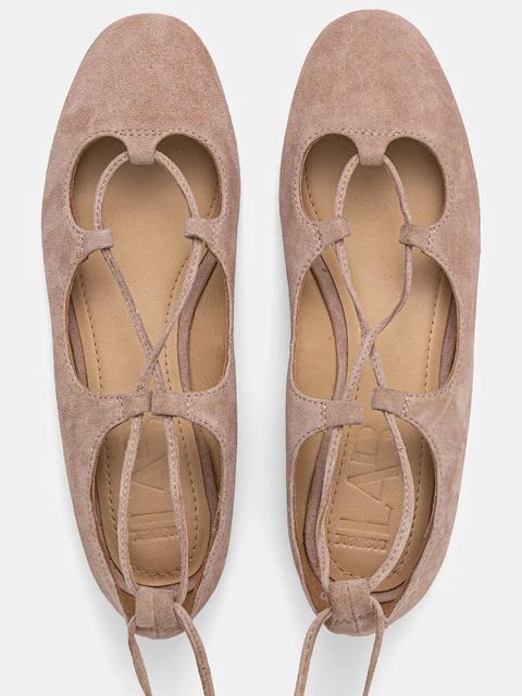 Answear.LAB baleriny zamszowe kolor różowy