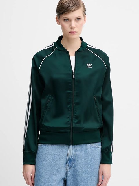 adidas Originals bluza Sst Satin Tt damska kolor zielony z aplikacją JZ6732