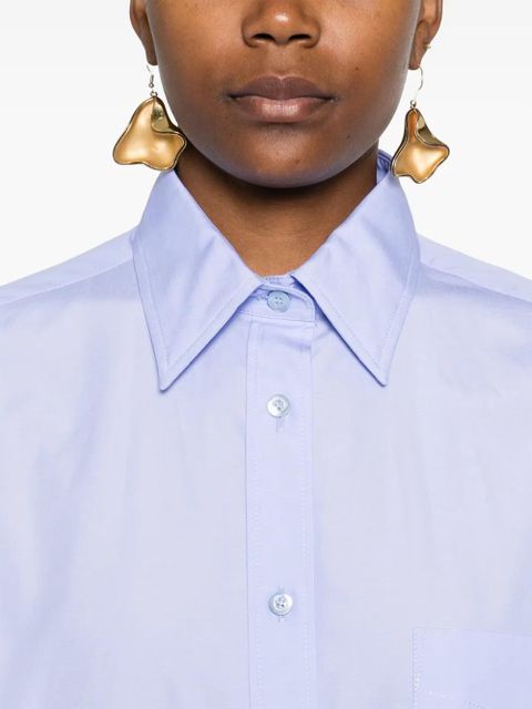 Moschino logo-embroidered shirt - Blue