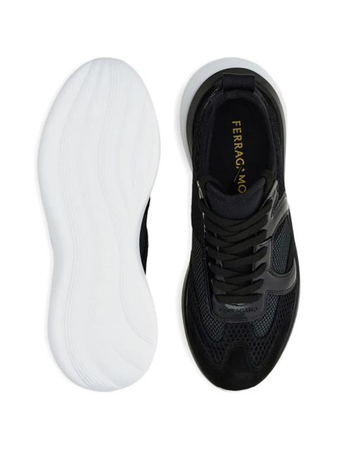 Ferragamo Gancini sneaker with mesh detail - Black