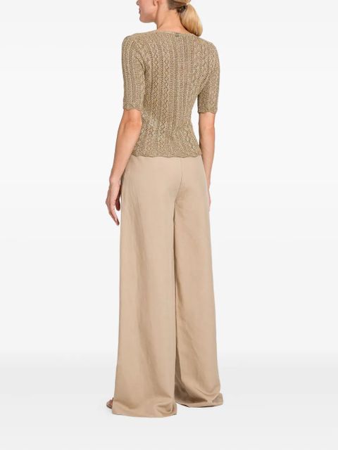 TWINSET lace-up wide-leg trousers - Neutrals