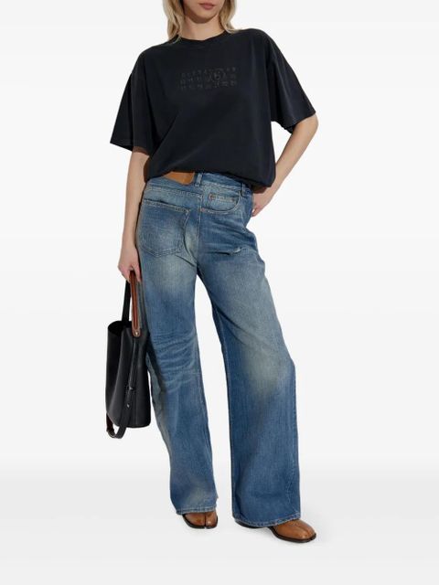 MM6 Maison Margiela Numbers-print cotton T-shirt - Black