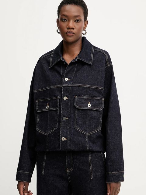 Liviana Conti kurtka jeansowa kolor granatowy przejściowa F5WY75 - zdjęcie produktu nr 1