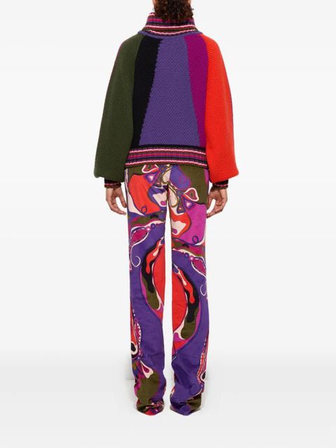 PUCCI colour-block roll-neck sweater - Red