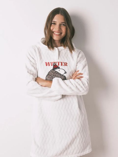 women'secret bluza piżamowa SNOOPY damska kolor beżowy 4442119