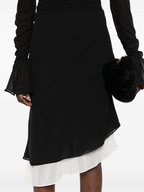 ROTATE BIRGER CHRISTENSEN two-layer chiffon midi skirt - Black