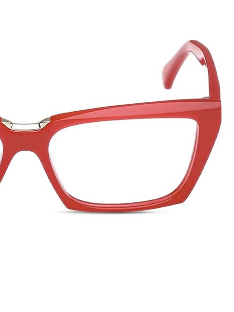 Max Mara Eyewear geometric frame glasses - Red - zdjęcie produktu nr 2