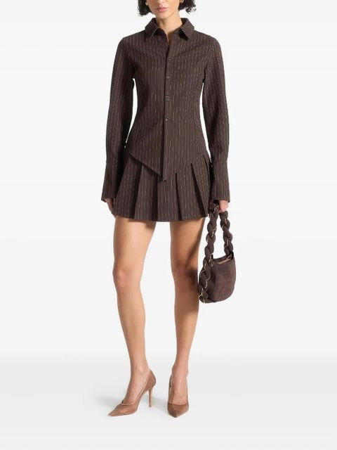 Manière De Voir Rina pinstripe pleated skort - Brown