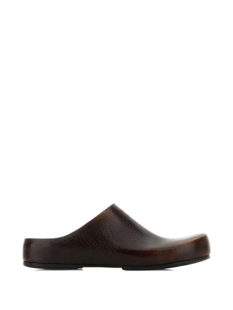 Miu Miu grained leather mules - Brown - zdjęcie produktu nr 1