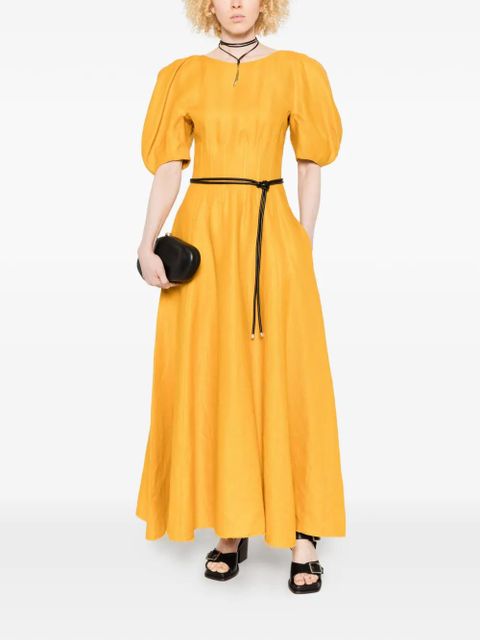 Gabriela Hearst puffed-sleeve maxi dress - Yellow