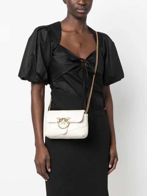 PINKO Love Baby Puff leather crossbody bag - White - zdjęcie produktu nr 2