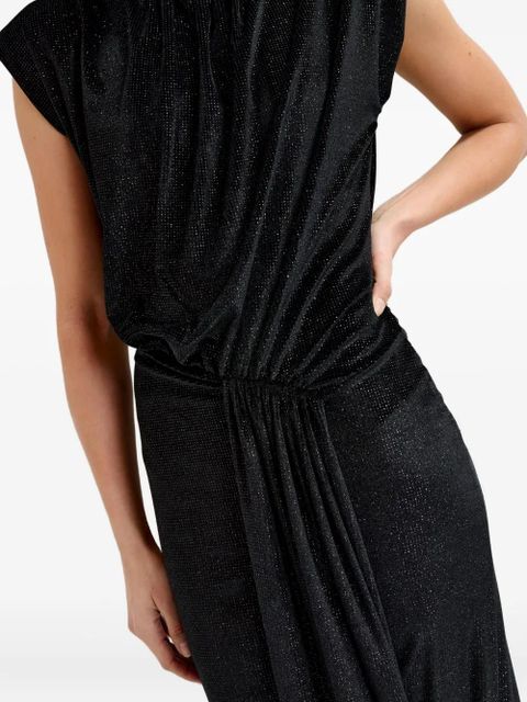 Essentiel Antwerp Inche dots mock neck midi dress - Black