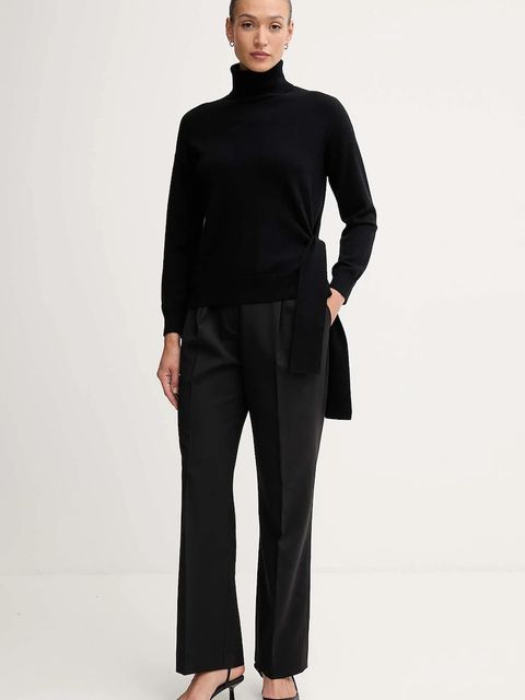 Gaudi sweter z dodatkiem wełny damski kolor czarny z golfem 521FD53002