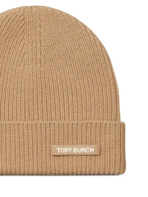 Tory Burch ribbed knit beanie hat - Brown - zdjęcie produktu nr 2