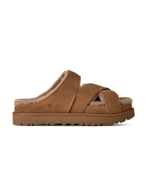 UGG klapki zamszowe W Greenport Cross Strap Slide - zdjęcie produktu nr 2