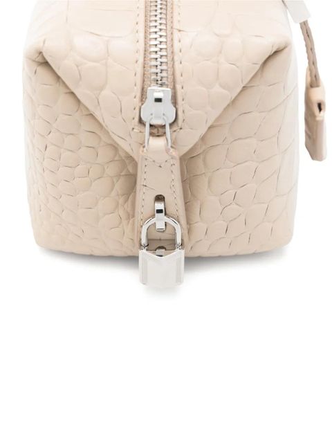Max Mara Mxaholdalls top-handle croco-effect mini bag - Neutrals