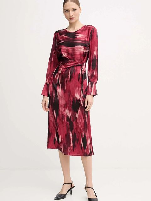 Joseph Ribkoff sukienka kolor czerwony midi rozkloszowana 254124