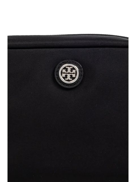 Tory Burch logo-plaque makeup bag - Black