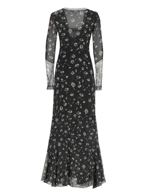 ETRO floral-print lace-trimmed maxi dress - Black - zdjęcie produktu nr 2