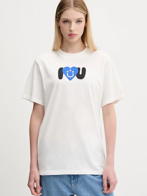 Hugo Blue t-shirt bawełniany damski kolor biały 50545053 - zdjęcie produktu nr 1