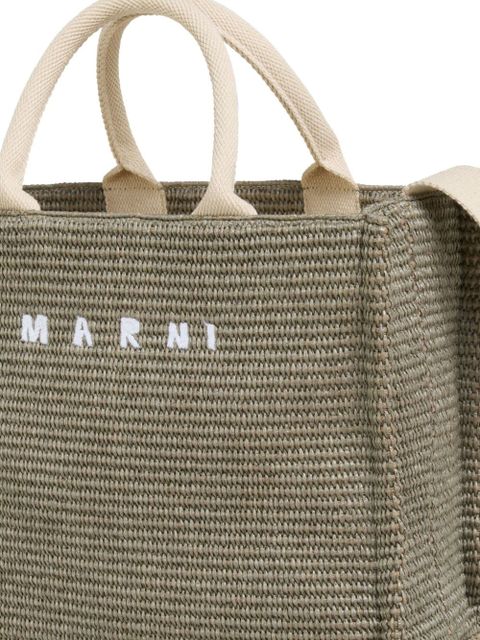 Marni small raffia tote bag - Green