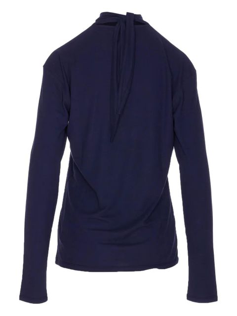 LEMAIRE long-sleeve scarf-detail top - Blue - zdjęcie produktu nr 2