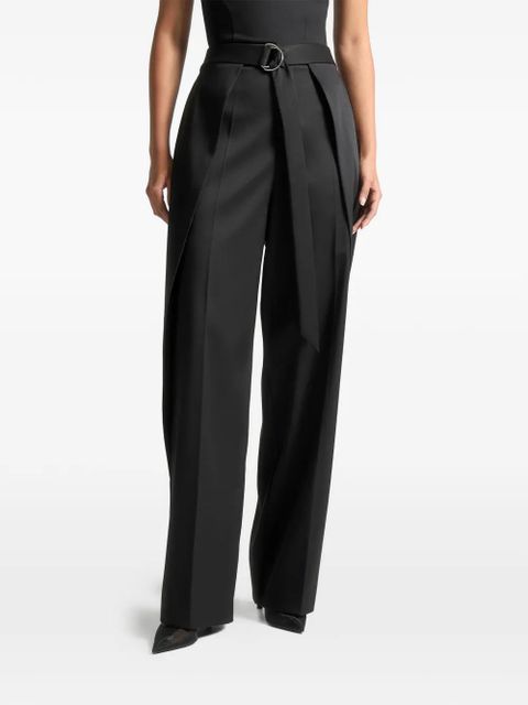 Manière De Voir foldover D-ring belt trousers - Black - zdjęcie produktu nr 1