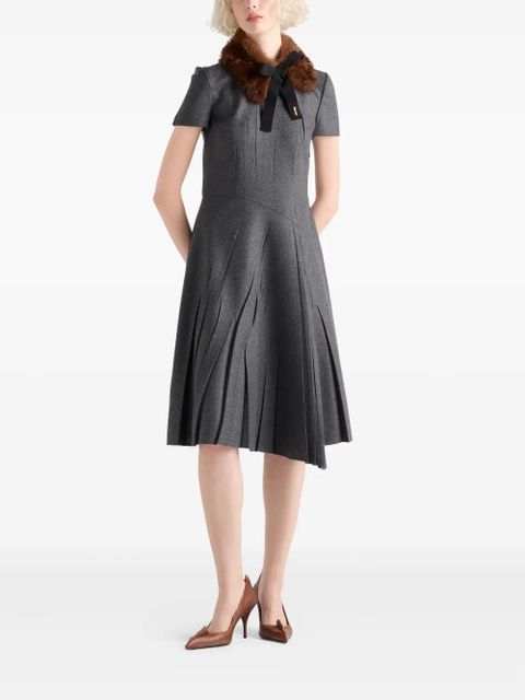 Prada asymmetrical short-sleeve midi dress - Grey - zdjęcie produktu nr 2