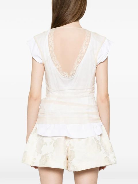 Simone Rocha layered lace-trim T-shirt - White