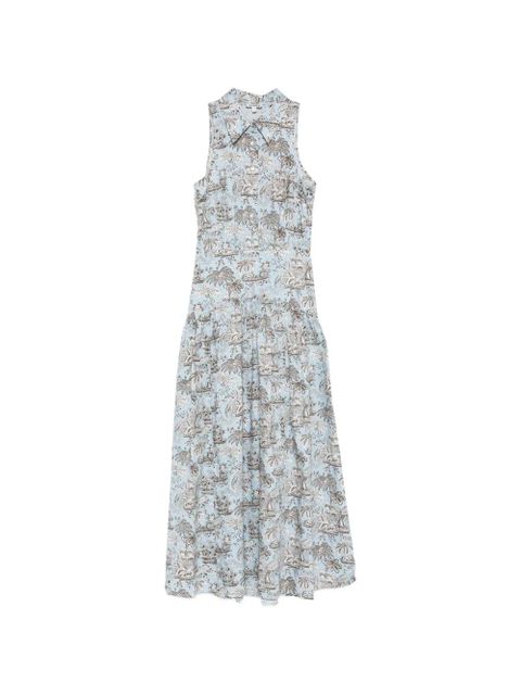 STAUD Romy polo-collar maxi dress - Blue - zdjęcie produktu nr 1