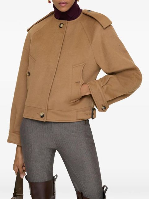 Burberry detachable-scarf jacket - Neutrals - zdjęcie produktu nr 2