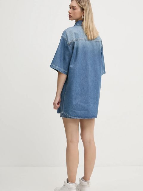 Karl Lagerfeld Jeans koszula jeansowa damska kolor niebieski relaxed z kołnierzykiem klasycznym A1W11008 - zdjęcie produktu nr 2