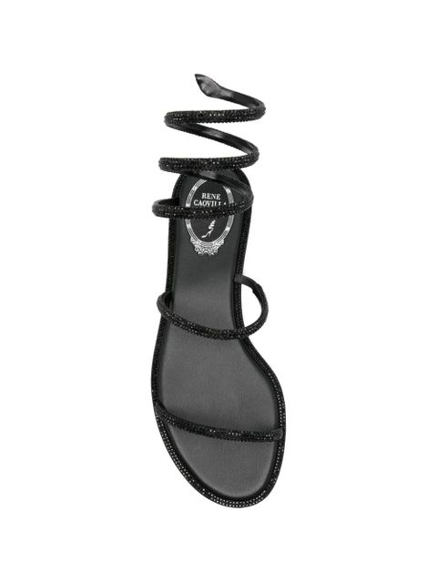 René Caovilla Cleo spiral-embellished sandals - Black