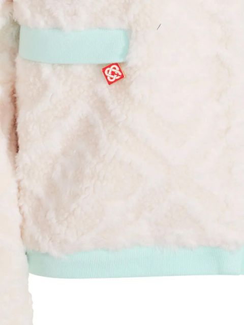 Casablanca textured zip-up jacket - White