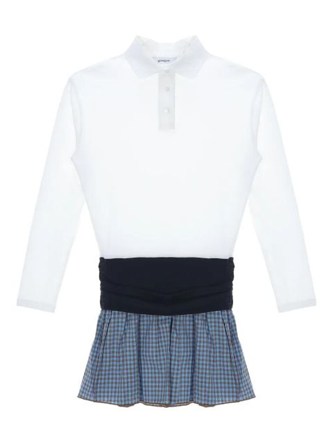 Gimaguas Chico polo-neck gingham mini dress - White - zdjęcie produktu nr 1