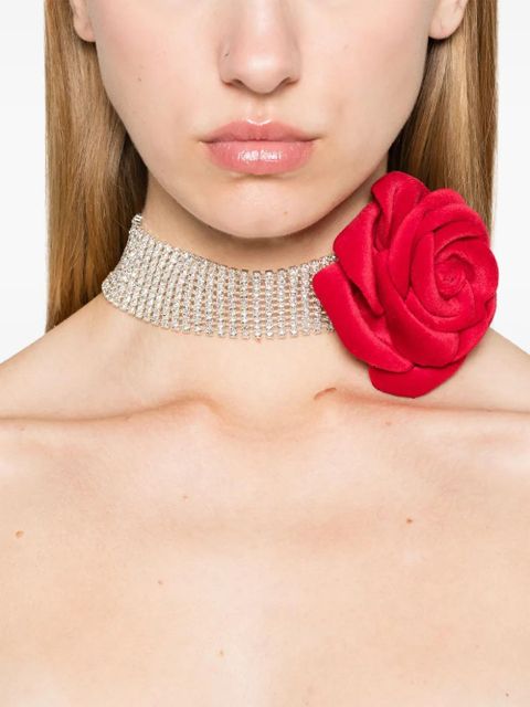 Magda Butrym velvet rose choker - Silver