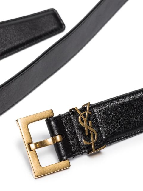Saint Laurent Monogram thin belt - Black