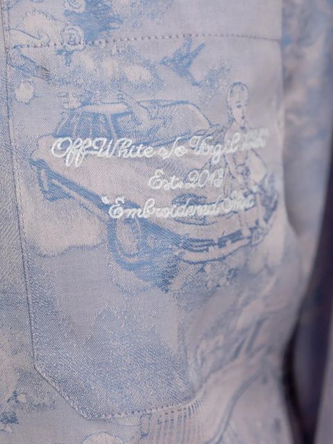 Off-White angel-print cropped cotton shirt - Purple