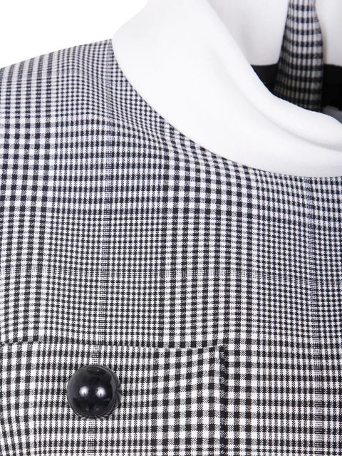 Self-Portrait checked cropped vest - Black