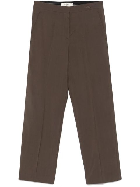 FENDI logo-embroidered trousers - Brown - zdjęcie produktu nr 1