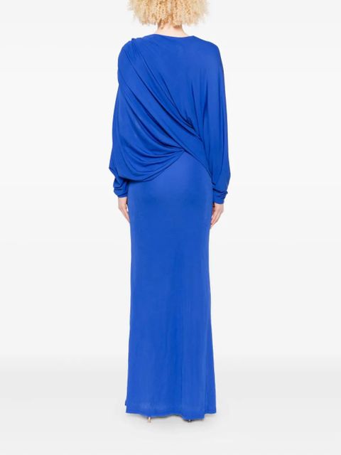 Christopher Esber Encased Nature draped one-shoulder dress - Blue