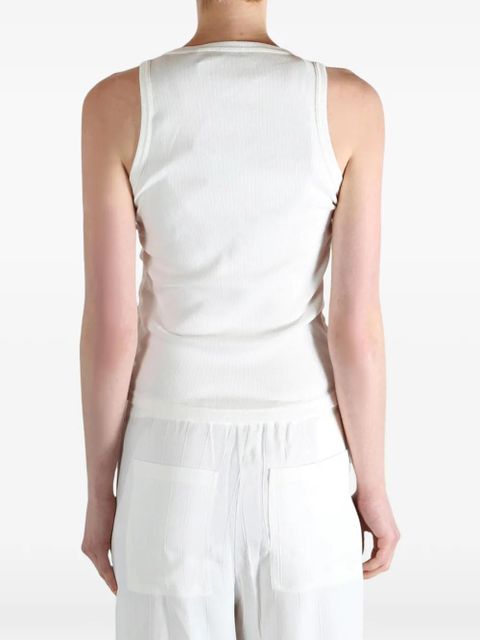 Burberry tie-detail ribbed tank top - White