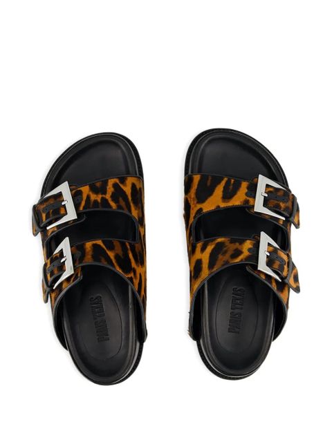 Paris Texas leopard-print flat sandals - Brown